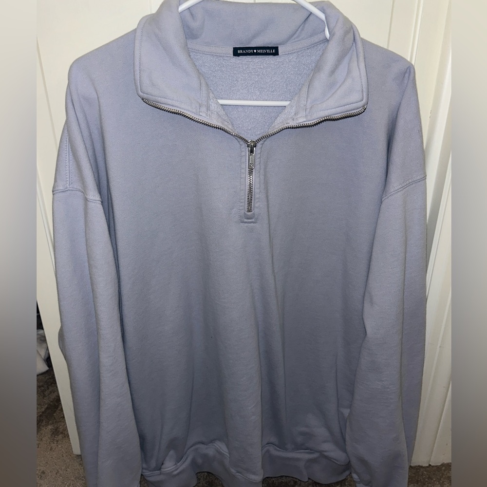 Zip up crew neck